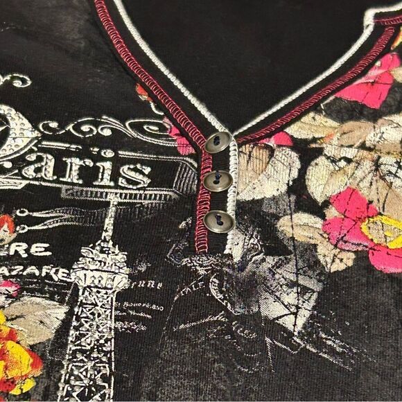 Paris long sleeve ship top Small New - Picture 4 of 6